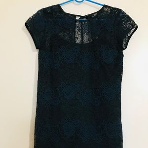 Loft Ann Taylor Navy black Lace dress size 0